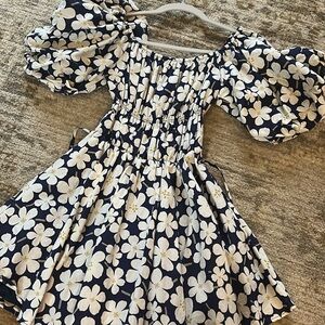 Altar'd State Navy and White Floral Mini Dress
